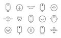 Scroll down icon. Scrolling mouse symbol for web design isolated on white background. Modern vector illustration