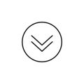 Scroll down icon. Scrolling mouse symbol for web design isolated on white background. Modern vector illustration