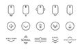 Scroll down icon. Scrolling mouse symbol for web design isolated on white background. Modern vector illustration