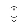 Scroll down icon. Vector scrolling mouse symbol for web design isolated on white background