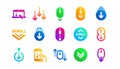 Scroll down icons. Scrolling mouse, landing page swipe signs. Classic set. Vector