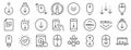 Scroll down line icons. Scrolling mouse, landing page swipe signs. Vector