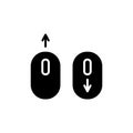 Scroll down up icon isolated on white background