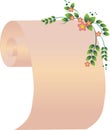 Scroll with flowers