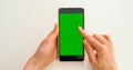 Scroll on green screen smartphone