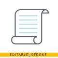 Scroll icon. Easy editable stroke line icon
