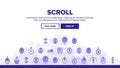 Collection Scroll Thin Line Sign Icons Set Vector Royalty Free Stock Photo