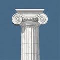 Scroll like volutes and fluted shaft typical of Ionic order architect Royalty Free Stock Photo