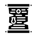 scroll with magic spell glyph icon vector illustration Royalty Free Stock Photo