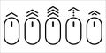Scroll mouse icon vector. arrow up down web button. website pc click. page over flat shape. on white background. internet website
