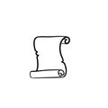 Scroll of old paper hand drawn sketch icon. Royalty Free Stock Photo