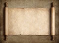 Ancient scroll parchment over old paper background Royalty Free Stock Photo