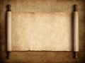 Scroll parchment over old paper background 3d illustration Royalty Free Stock Photo