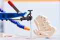 Scroll saw machine and woodwork toy Royalty Free Stock Photo