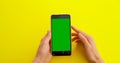 Scroll on Smartphone with Green Screen Chroma Key,