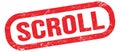 SCROLL, text on red rectangle stamp sign