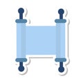 Scroll torah Hanukkah flat icon, cartoon style. Vector illustration