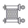 Scroll,torah vector line icon, sign, illustration on background, editable strokes Royalty Free Stock Photo