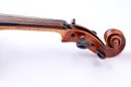 Scroll of the violin on white background. Royalty Free Stock Photo