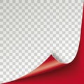 Scrolled Corner Red Paper Cover Transparent