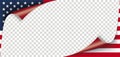 Scrolled Corner USA Flag Paper Cover Transparent Royalty Free Stock Photo