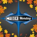 Scrolled Paper Cover 4 Corner Cyber Monday Autumn Foliage