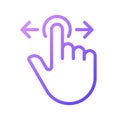 Scrolling horizontally gradient linear vector icon Royalty Free Stock Photo