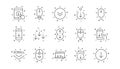 Scroll down line icons. Scrolling mouse, landing page swipe signs. Linear set. Vector Royalty Free Stock Photo