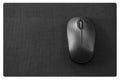 Scrolling wireless laser mouse on black mousepad