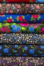 Scrolls rolls colored colorful fabric