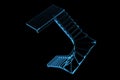 Scrool stairs 3D xray blue Royalty Free Stock Photo