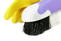 Scrub Brush and Rubber Gloves