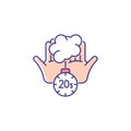 Scrub hands for twenty seconds RGB color icon