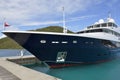 A super yacht docked at Scrub Island, BVI