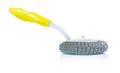 Scrubbrush with yellow handle isolated Royalty Free Stock Photo