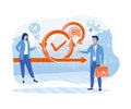Scrum agile framework plan as software development method tiny person concept. Effective teamwork for project sprint.