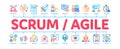 Scrum Agile Minimal Infographic Banner Vector