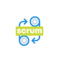 Scrum development icon on white