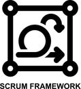 scrum framework, agile framework, agile, scrum, scope, project management outline icon