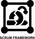 scrum framework, agile framework, agile, scrum, scope, project management solid glyph icon