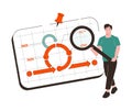 Scrum sprint methodology as agile development process tiny person concept.