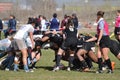 A Scrum in a Women's College Rugby Match