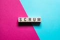 Scrum word concept on cubes