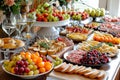 Scrumptious Appetizers snacks plate table. Generate Ai