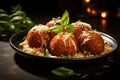 Scrumptious Arancini. Exquisite Italian Balls with Savory Fillings and Ample Copy Space