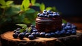 Scrumptious blueberry jam made with ripe, succulent berries on a charming wooden table