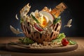 Scrumptious Chicken Caesar Salad in Award-Winning Food Photography