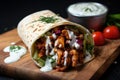 Scrumptious Chicken shawarma. Generate Ai