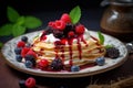 Scrumptious Crepes berries jam. Generate Ai Royalty Free Stock Photo