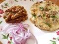 Aloo naan and chole Royalty Free Stock Photo